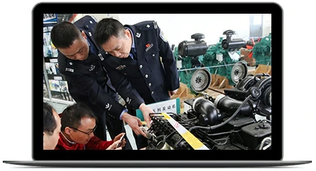 Policemen arrest business people that making fake Cummins engines